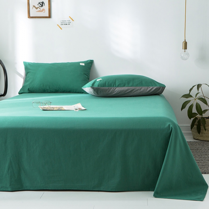 91家纺网 家纺一手货源 找家纺 蓝巢家纺 水洗棉全棉单品系列床单 墨绿