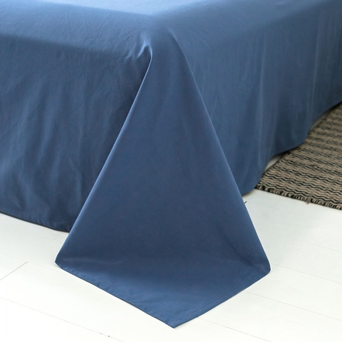 91家纺网 家纺一手货源 找家纺 蓝巢家纺 水洗棉全棉单品系列床单 牛仔蓝