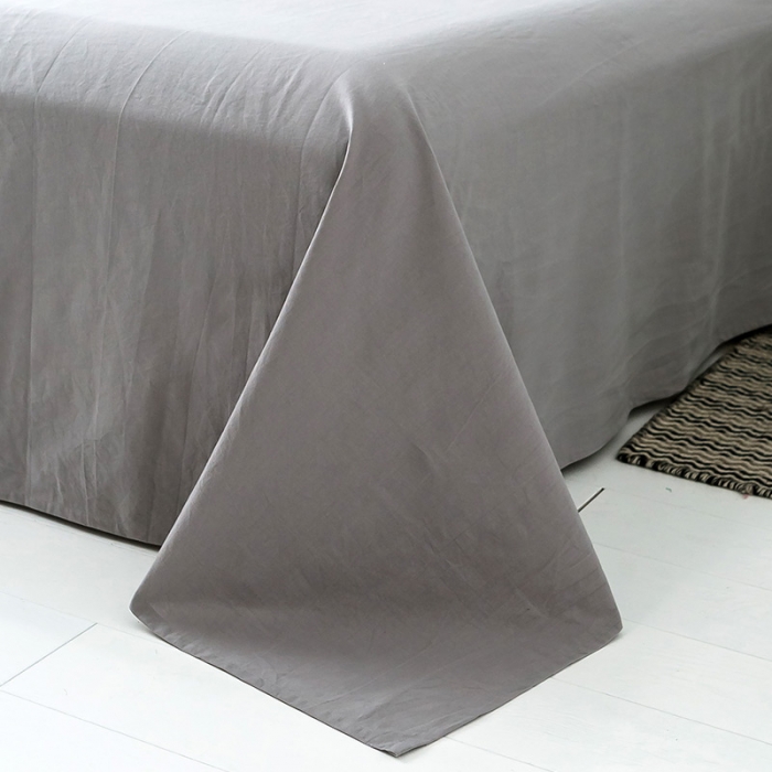 91家纺网 家纺一手货源 找家纺 蓝巢家纺 水洗棉全棉单品系列床单 浅灰