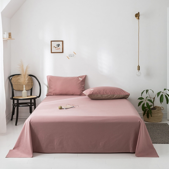 91家纺网 家纺一手货源 找家纺 蓝巢家纺 水洗棉全棉单品系列床单 珊瑚红