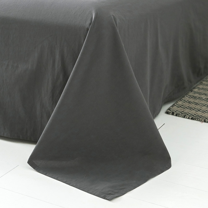 91家纺网 家纺一手货源 找家纺 蓝巢家纺 水洗棉全棉单品系列床单 深灰