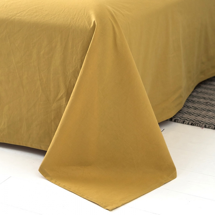 91家纺网 家纺一手货源 找家纺 蓝巢家纺 水洗棉全棉单品系列床单 杏黄