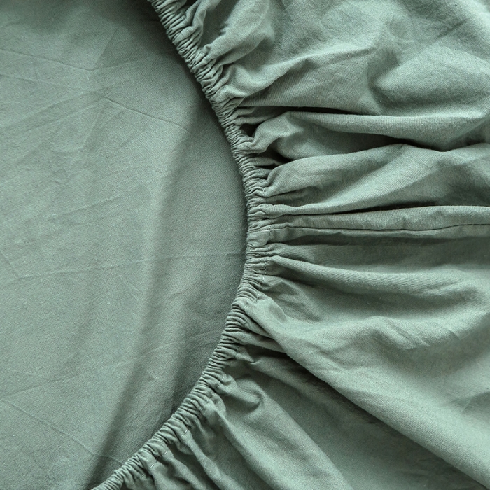 91家纺网 家纺一手货源 找家纺 蓝巢家纺 水洗棉全棉单品系列床笠 复古绿