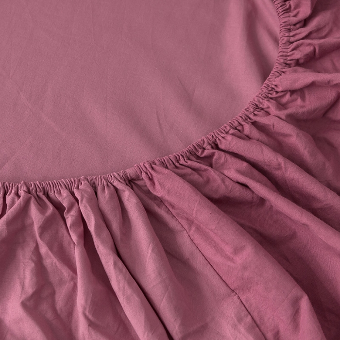 91家纺网 家纺一手货源 找家纺 蓝巢家纺 水洗棉全棉单品系列床笠 海棠红