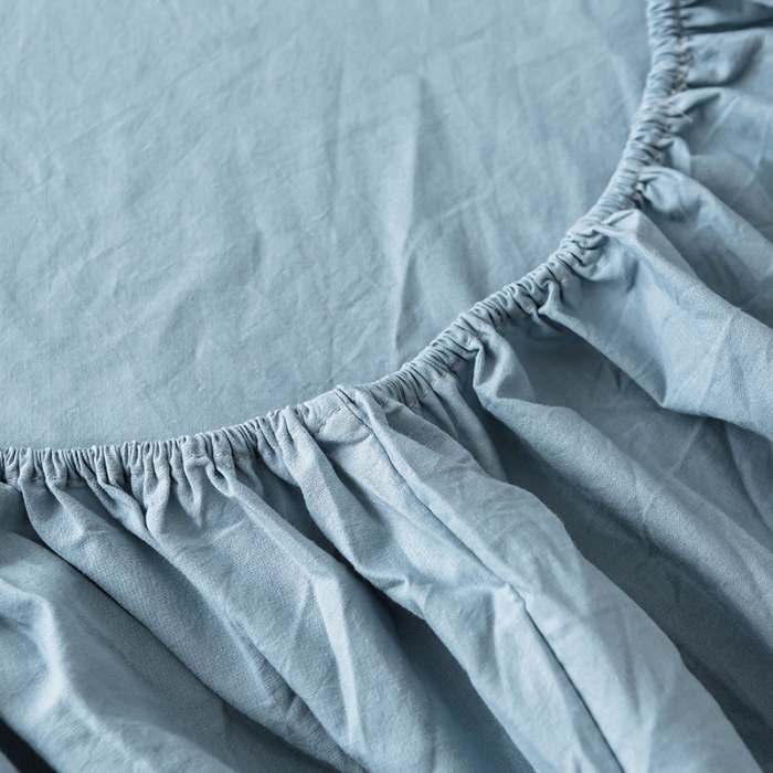 91家纺网 家纺一手货源 找家纺 蓝巢家纺 水洗棉全棉单品系列床笠 湖蓝
