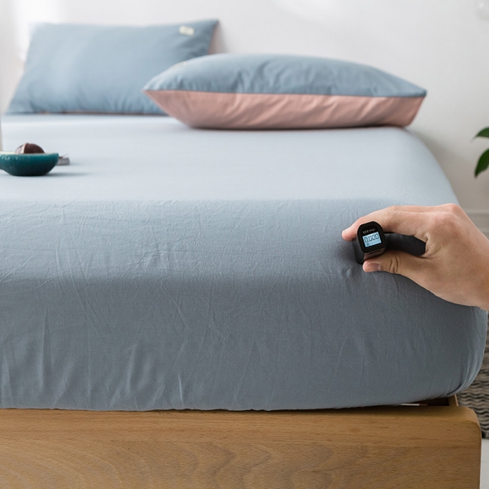 91家纺网 家纺一手货源 找家纺 蓝巢家纺 水洗棉全棉单品系列床笠 湖蓝