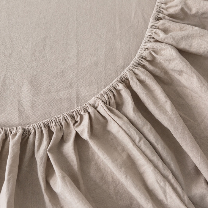 91家纺网 家纺一手货源 找家纺 蓝巢家纺 水洗棉全棉单品系列床笠 卡其