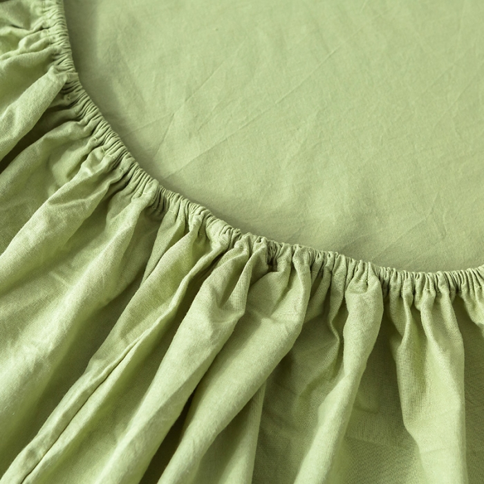 91家纺网 家纺一手货源 找家纺 蓝巢家纺 水洗棉全棉单品系列床笠 抹茶绿