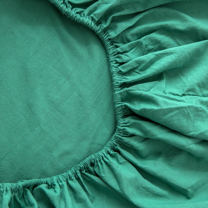 91家纺网 家纺一手货源 找家纺 蓝巢家纺 水洗棉全棉单品系列床笠 墨绿