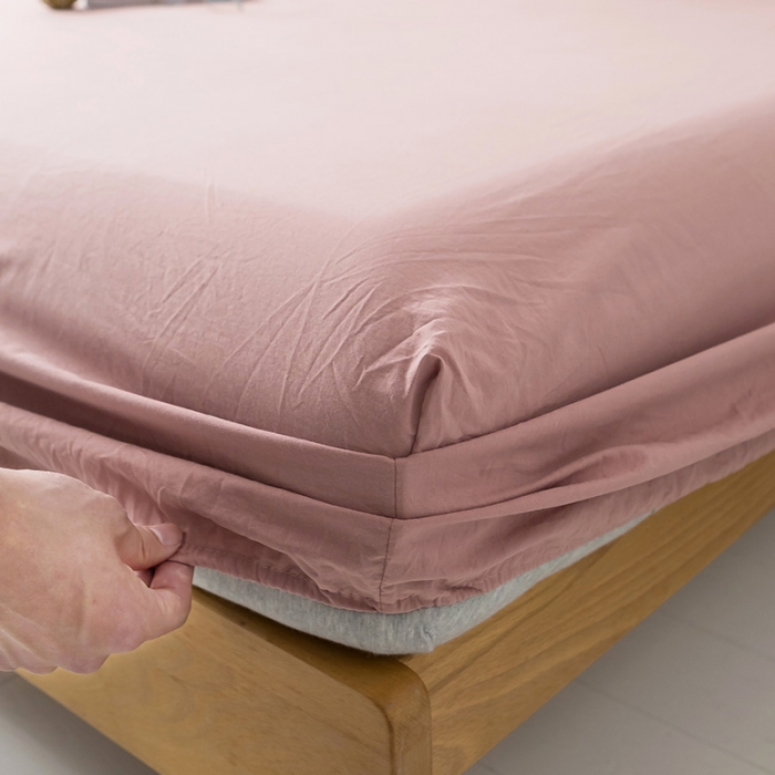 91家纺网 家纺一手货源 找家纺 蓝巢家纺 水洗棉全棉单品系列床笠 珊瑚红