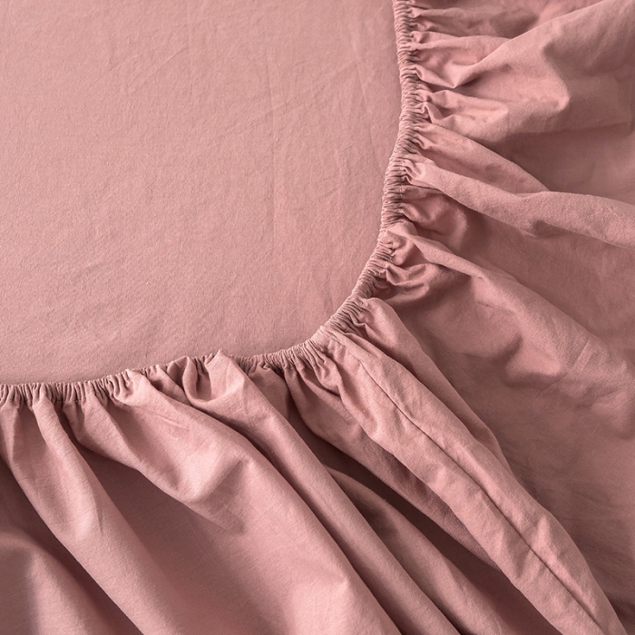 91家纺网 家纺一手货源 找家纺 蓝巢家纺 水洗棉全棉单品系列床笠 珊瑚红