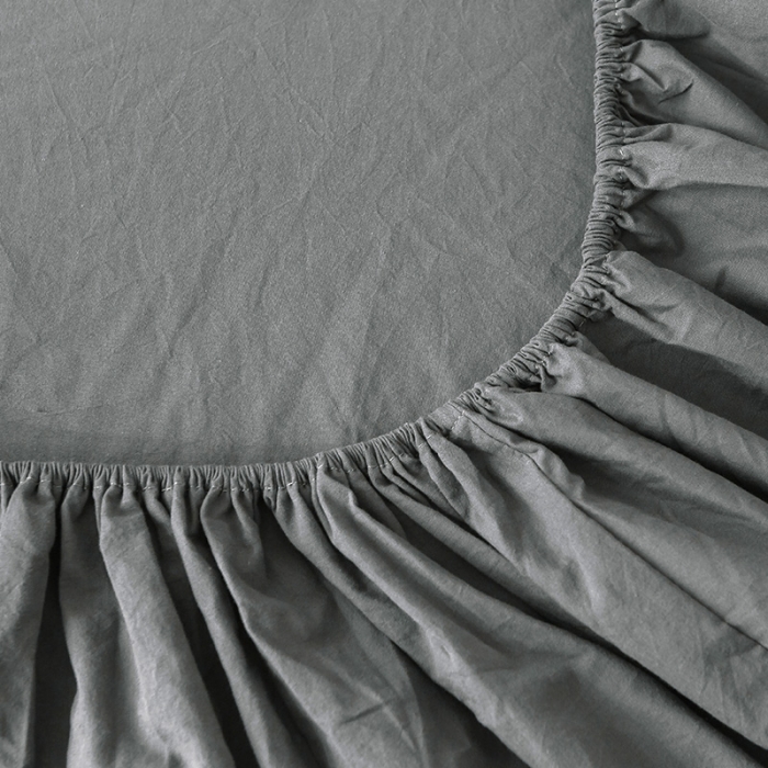 91家纺网 家纺一手货源 找家纺 蓝巢家纺 水洗棉全棉单品系列床笠 深灰