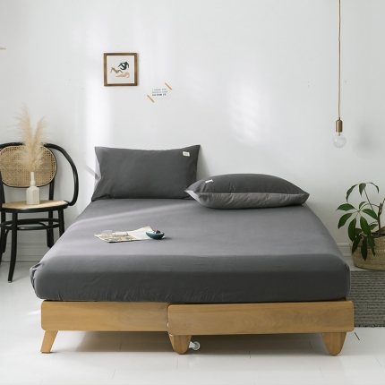 蓝巢家纺 水洗棉全棉单品系列床笠 深灰