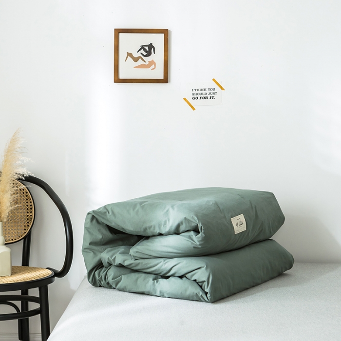 91家纺网 家纺一手货源 找家纺 蓝巢家纺 水洗棉全棉单品系列被套 绿卡其