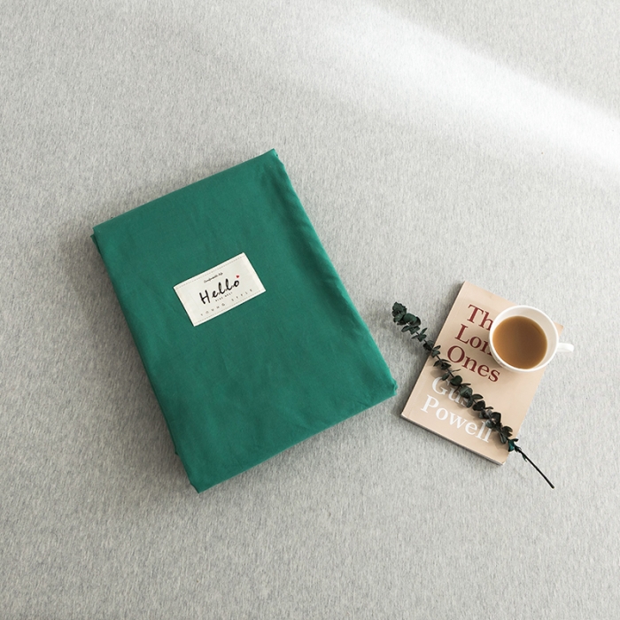 91家纺网 家纺一手货源 找家纺 蓝巢家纺 水洗棉全棉单品系列被套 墨绿浅灰