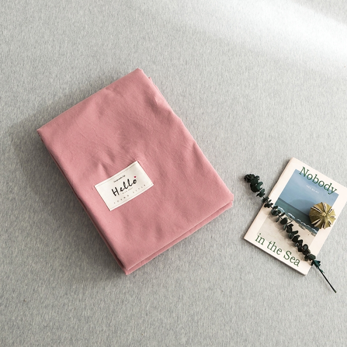 91家纺网 家纺一手货源 找家纺 蓝巢家纺 水洗棉全棉单品系列被套 珊瑚红卡其