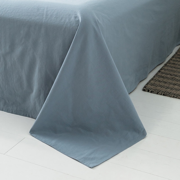 91家纺网 家纺一手货源 找家纺 蓝巢家纺 水洗棉全棉单品系列床单 湖蓝