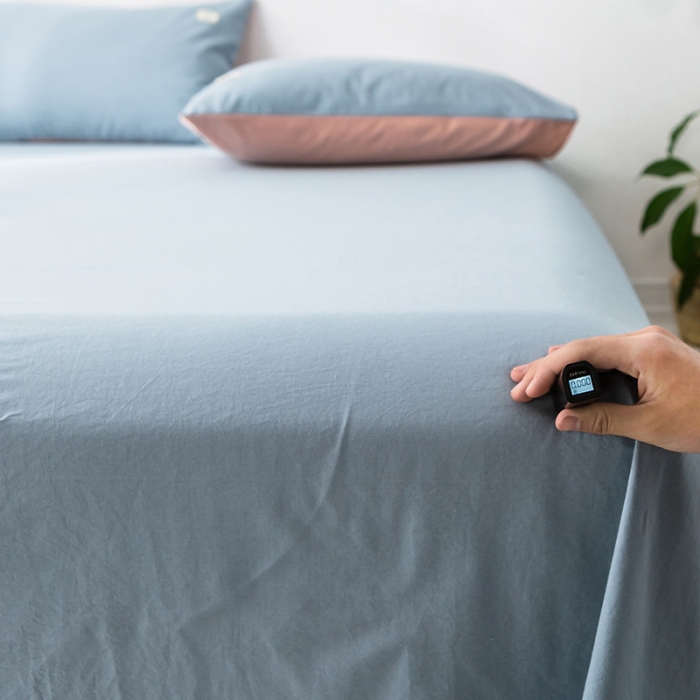 91家纺网 家纺一手货源 找家纺 蓝巢家纺 水洗棉全棉单品系列床单 湖蓝