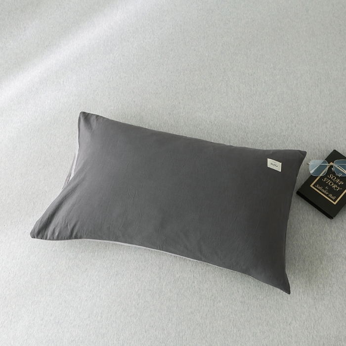 91家纺网 家纺一手货源 找家纺 蓝巢家纺 水洗棉全棉单品系列枕套一对 深灰浅灰