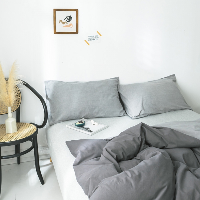 91家纺网 家纺一手货源 找家纺 蓝巢家纺 水洗棉全棉单品系列被套 深灰浅灰