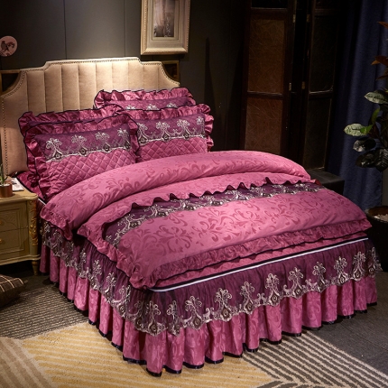 （总）网红馆 2025天鹅绒皇家风范拉链款床裙四件套