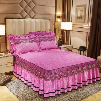 网红馆 2025新款天鹅绒盛世经典单品床裙 粉色