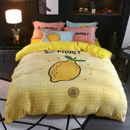 91家纺网 家纺一手货源 找家纺 （总）佰亿莱 大版法莱绒四件套