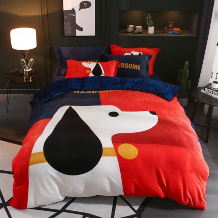 91家纺网 家纺一手货源 找家纺 （总）佰亿莱 大版法莱绒四件套