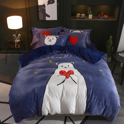 91家纺网 家纺一手货源 找家纺 （总）佰亿莱 大版法莱绒四件套