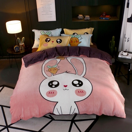 91家纺网 家纺一手货源 找家纺 （总）佰亿莱 大版法莱绒四件套