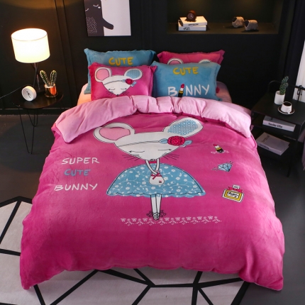 91家纺网 家纺一手货源 找家纺 （总）佰亿莱 大版法莱绒四件套