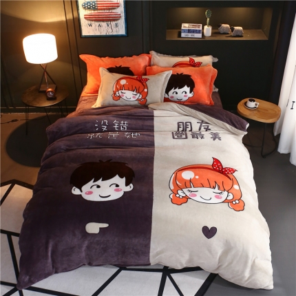 91家纺网 家纺一手货源 找家纺 （总）佰亿莱 大版法莱绒四件套