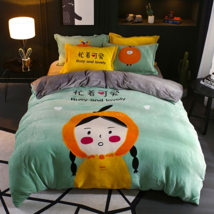 91家纺网 家纺一手货源 找家纺 （总）佰亿莱 大版法莱绒四件套