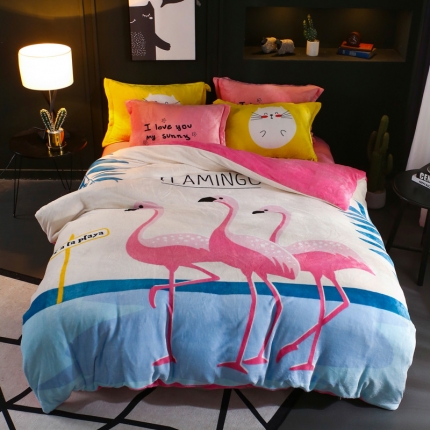 91家纺网 家纺一手货源 找家纺 （总）佰亿莱 大版法莱绒四件套