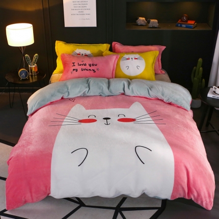 91家纺网 家纺一手货源 找家纺 （总）佰亿莱 大版法莱绒四件套