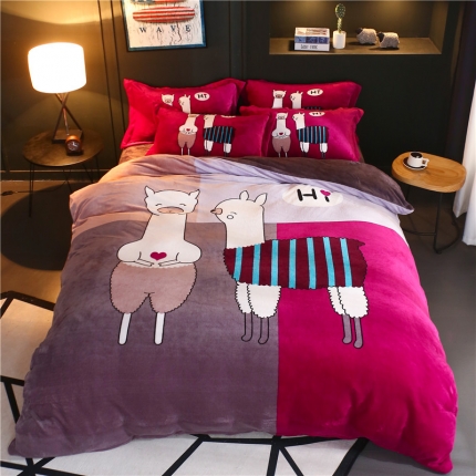 91家纺网 家纺一手货源 找家纺 （总）佰亿莱 大版法莱绒四件套