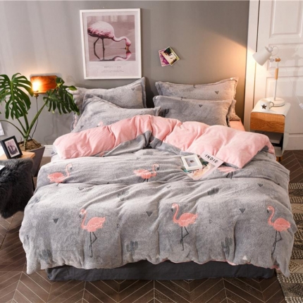 91家纺网 家纺一手货源 找家纺 佰亿莱 雪花绒四件套 蜜儿