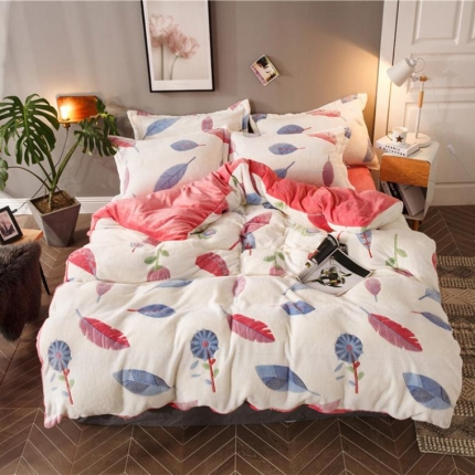 91家纺网 家纺一手货源 找家纺 佰亿莱 雪花绒四件套 梦之羽