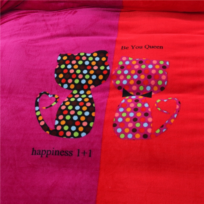 91家纺网 家纺一手货源 找家纺 佰亿莱 大版法莱绒四件套 长相依