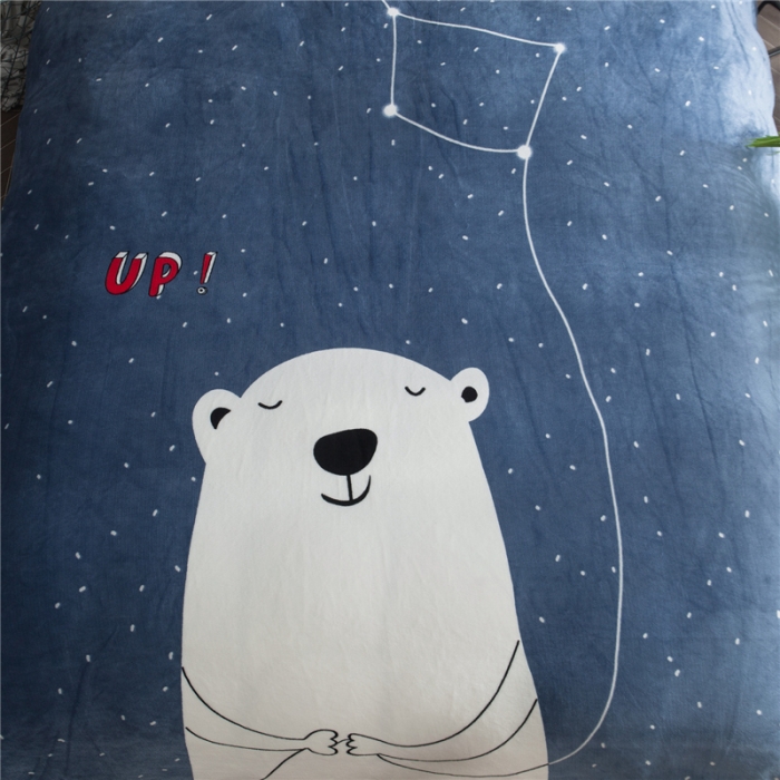 91家纺网 家纺一手货源 找家纺 佰亿莱 大版法莱绒四件套 北极星