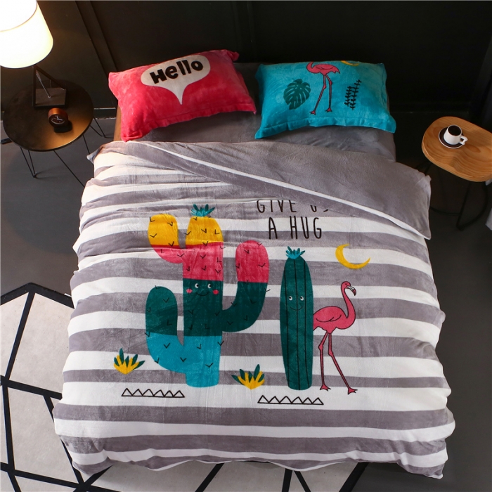 91家纺网 家纺一手货源 找家纺 佰亿莱 大版法莱绒四件套 匆匆那年