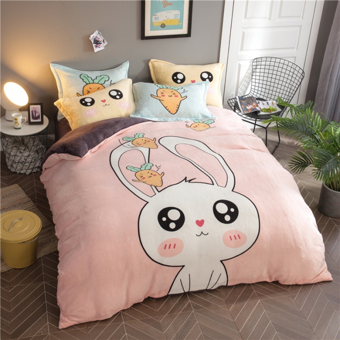 91家纺网 家纺一手货源 找家纺 佰亿莱 大版法莱绒四件套 多米