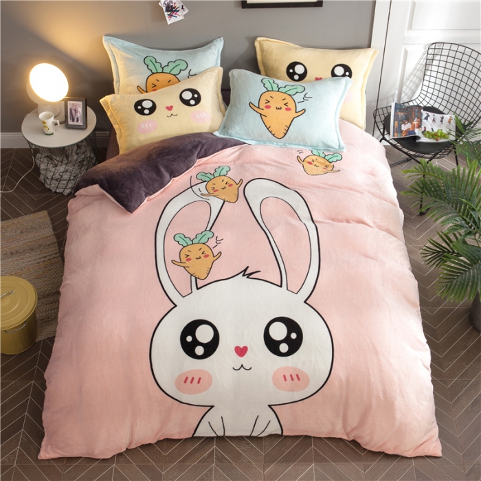 91家纺网 家纺一手货源 找家纺 佰亿莱 大版法莱绒四件套 多米