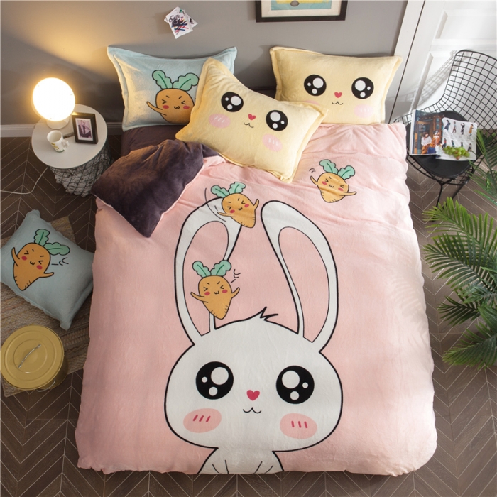 91家纺网 家纺一手货源 找家纺 佰亿莱 大版法莱绒四件套 多米