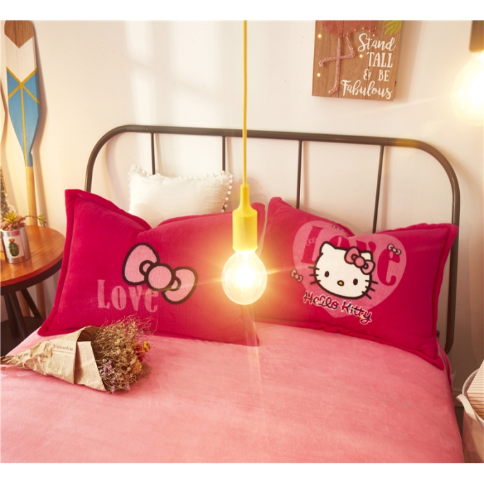 91家纺网 家纺一手货源 找家纺 佰亿莱 大版法莱绒四件套 凯蒂公主