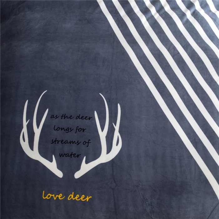 91家纺网 家纺一手货源 找家纺 佰亿莱 大版法莱绒四件套 鹿先生