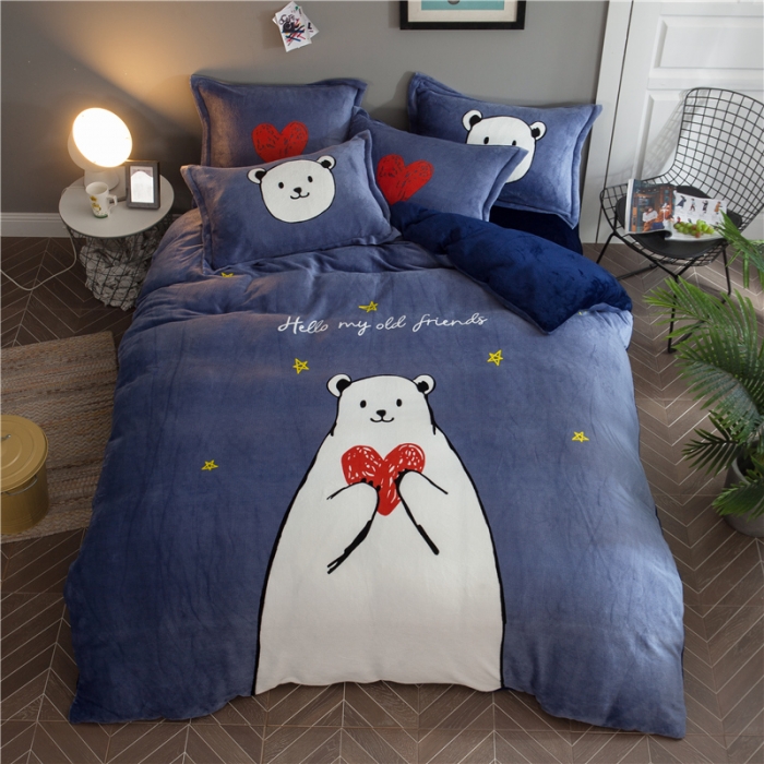 91家纺网 家纺一手货源 找家纺 佰亿莱 大版法莱绒四件套 罗拉