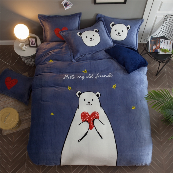 91家纺网 家纺一手货源 找家纺 佰亿莱 大版法莱绒四件套 罗拉