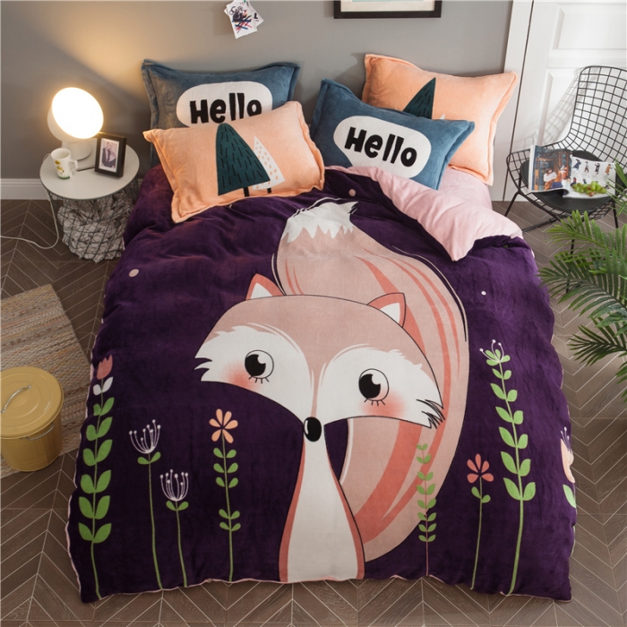 91家纺网 家纺一手货源 找家纺 佰亿莱 大版法莱绒四件套 梦娜