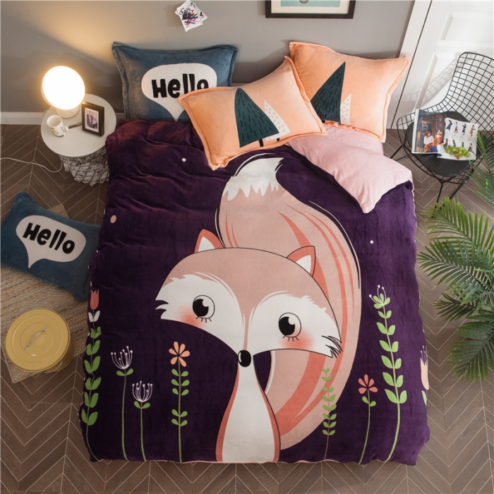 91家纺网 家纺一手货源 找家纺 佰亿莱 大版法莱绒四件套 梦娜